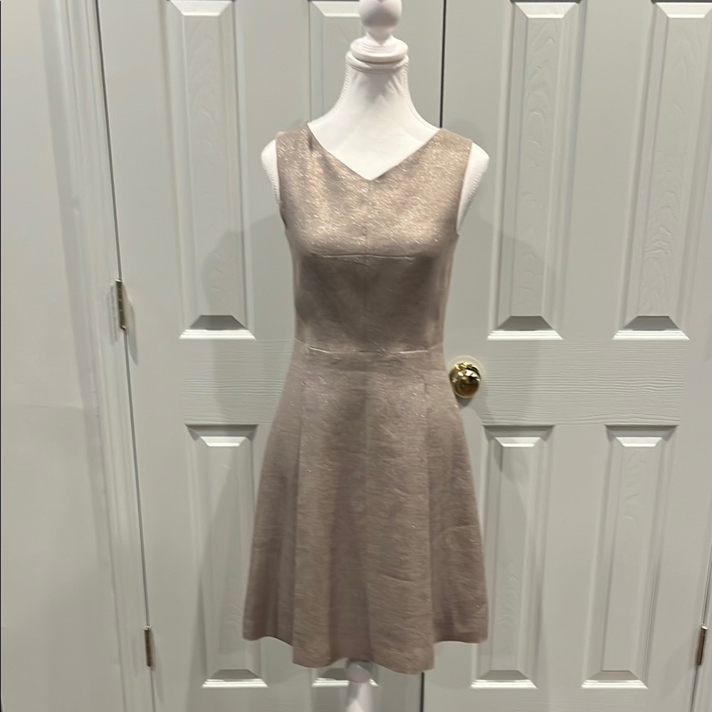 Gerard Darel Gold Sleeveless V-Neck A-Line Mini Dress